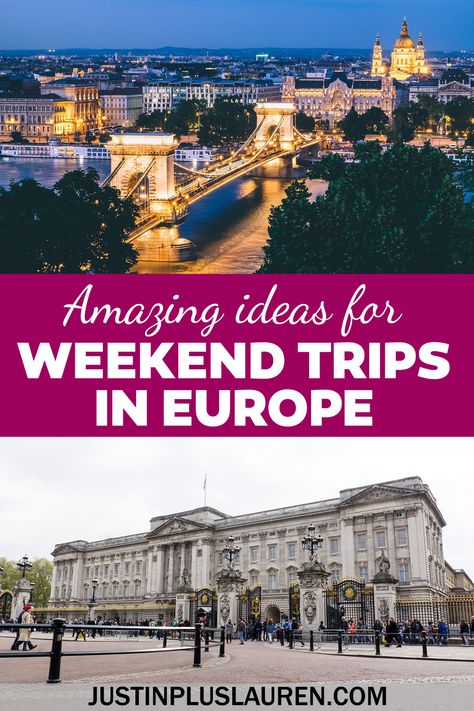 Here are the best European getaways if you're looking for a weekend city break. These are top cities in Europe that you can visit for two or three days, especially if you're looking to spend a weekend in Europe and need some inspiration! Weekend getaways in Europe | Weekend trips in Europe | Europe weekend trips | Europe bucket list | Europe travel ideas | Europe travel inspiration | Europe travel itinerary | Europe weekend breaks | Europe destinations | Europe travel destinations Europe Weekend Trips, Trips In Europe, City Breaks Europe, European City Breaks, Best Weekend Getaways, Europe Trip Itinerary, Studying Abroad, City Breaks, Cities In Europe