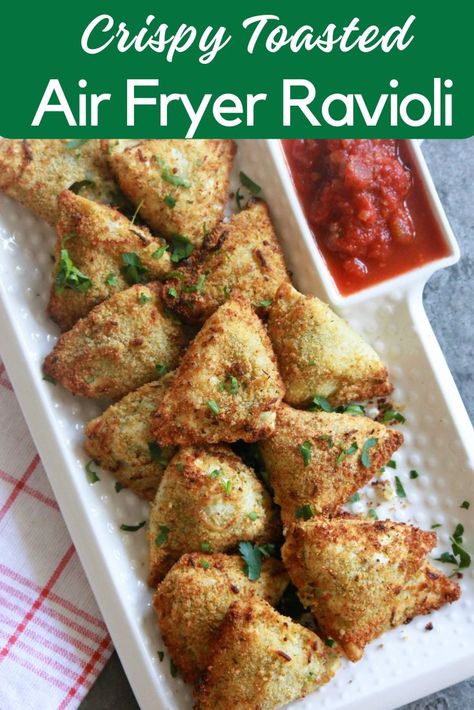 Toasted Air Fryer Ravioli Recipe Air Fryer Ravioli, Pasta Chips, Toasted Ravioli, Homemade Ravioli, Ravioli Recipe, Marinara Sauce Homemade, Homemade Marinara, Fresh Cream, Fryer Recipes