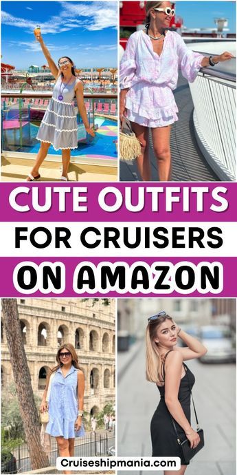 Find Cute Outfits For Cruisers On Amazon to look stylish on your next cruise! Best cruise outfits | stylish cruise clothing | fashionable outfits for cruisers | top cruise fashion | Amazon cruise outfits | cute and comfortable cruise wear | travel fashion for cruises | must-have cruise outfits | cruise packing tips. Basic Cruise Outfits, Shore Excursion Outfit, Fall Boat Cruise Outfit, Cruise Outfits Captains Dinner, Bermuda Cruise Outfits For Women, Elegant Night Cruise Outfit, Cruise Outfits For Women Over 40, Women’s Cruise Outfits, Cruise Outfits Amazon