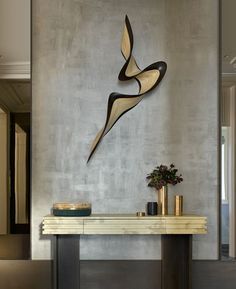 Complex Art, Foyer Design, Art Deco Chandelier, Modern Console, Home Entrance Decor, Wall Sculpture Art, Luxury Decor, Abstract Sculpture, Metal Sculpture