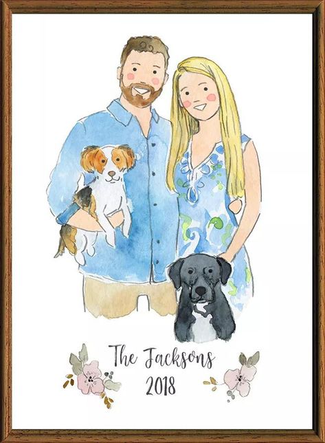 Watercolor Family Portrait, Pets Illustration, Watercolor Family, Family Tree Art, Custom Portrait Illustration, Christmas Portraits, Custom Watercolor Portrait, Family Drawing, Custom Family Portrait