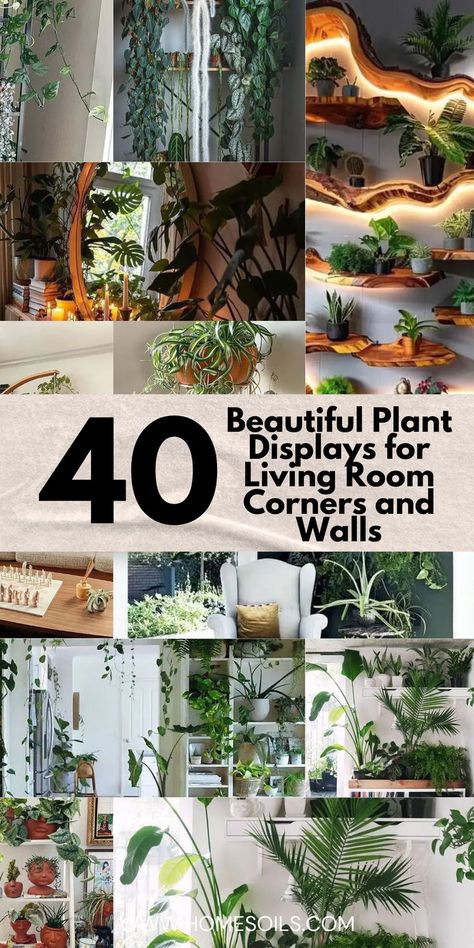 Explore 40 inspiring indoor plant decor ideas for your living room corner wall. Transform your space with lush greenery, from Plant Portraiture Studios to Bohemian Bowers. #IndoorPlants #HomeDecor #LivingRoomIdeas Mounted Plants On Wall, Wall Corner Decor Living Room, Plant Tv Wall Ideas Indoor, Cozy Corner With Plants, Indoor Plant Setup Living Room, Plants In Dining Room Corner, Green Plant Wall Indoor, Indoor Plants Small Spaces, Plant Shelf Corner