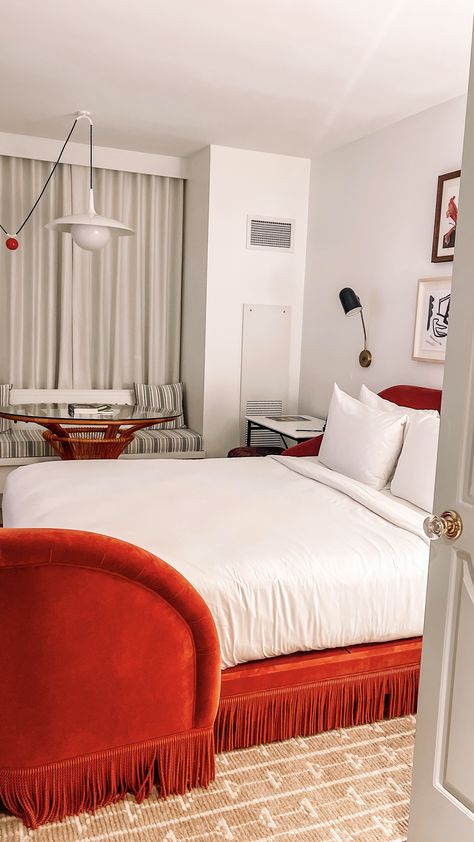 Virgin Hotels NoLA is the place to be! From its cheeky decor to comfortable rooms this place…. New Orleans Inspired Bedroom, Vivid Photography, Waffle Cake, Trendy Apartment, Hotel Food, Olive Oil Cake, Garden District, Rain Shower, Pink Walls