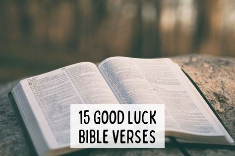 These 15 Good Luck Bible Verses are to sure to bring blessings and good luck into your life. Read them when you're feeling down on your luck, or want your eyes to be opened to the blessings and gifts from God that He has given you. Gifting A Bible Message, Good Luck Bible Verse, Goodluck Message, Prayer For Good Luck, Good Luck Prayer, Gifts From God, Good Morning Bible Verse, Psalm 20, Proverbs 16 3