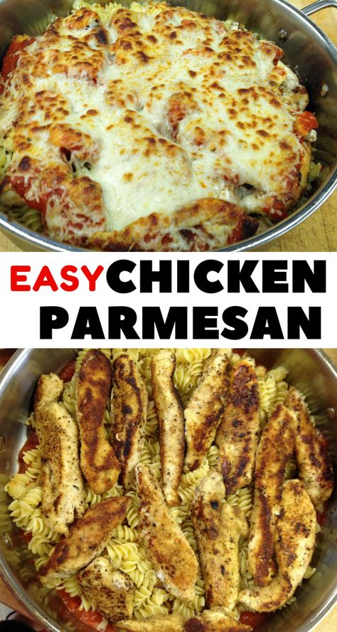 easy chicken parm | easy weeknight dinners | chicken recipe | Chicken and Pasta #dinnertime #easyrecipes #pasta #chickenrecipes Easy Chicken Parm, Dinners Chicken, Chicken Parmesan Recipe Easy, Frozen Chicken Recipes, Chicken And Pasta, Chicken Parmesan Recipe, Chicken Tenderloin, Easy Chicken Parmesan, Parmesan Recipes