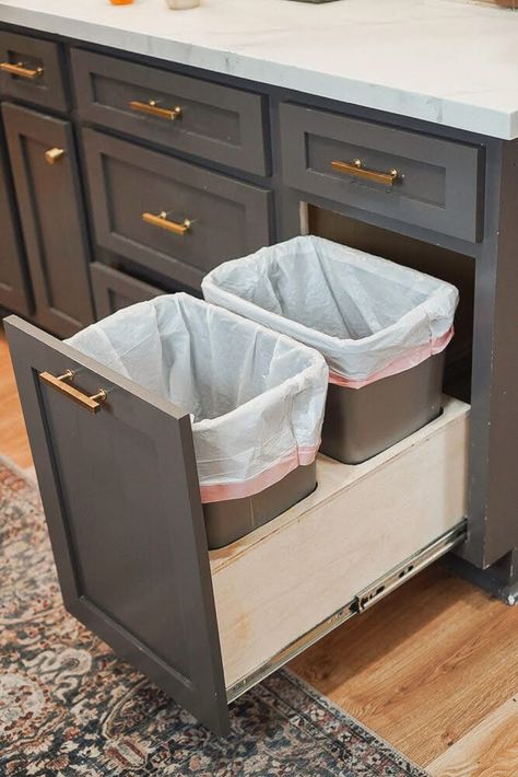 Custom Kitchen Drawers, Trash Drawer, Stock Cabinet, Lazy Susan Cabinet, Silverware Drawer Organizer, Silverware Drawer, Shiplap Backsplash, Refrigerator Cabinet, Kitchen Storage Space