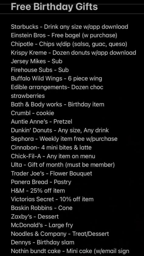 What Do You Want For Your Birthday, What To Get Her For Her Birthday, Bday Freebies List, Cheap Bday Ideas, Places To Go For Your 18th Birthday, Restaurants To Go On Your Birthday, Things To Do For Your 19th Birthday, Turning 17 Aesthetic, Ideas For 14th Birthday Party