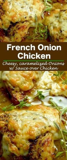 French onion chicken recipe today Cheese All, French Onion Chicken, Onion Chicken, Gooey Cheese, Chicken Main Dishes, Tender Chicken, French Onion, Poultry Recipes, Chicken Dinner Recipes