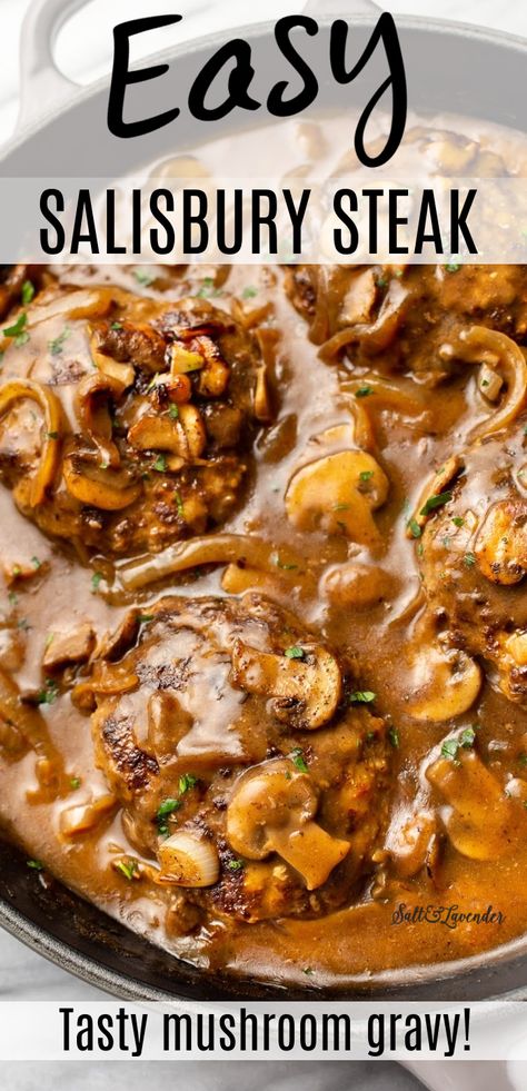 Best Salisbury Steak, Best Salisbury Steak Recipe, Homemade Salisbury Steak, Easy Salisbury Steak, Salisbury Steak Recipes, Easy Steak Recipes, Salisbury Steak, Beef Recipes Easy, Steak Dinner