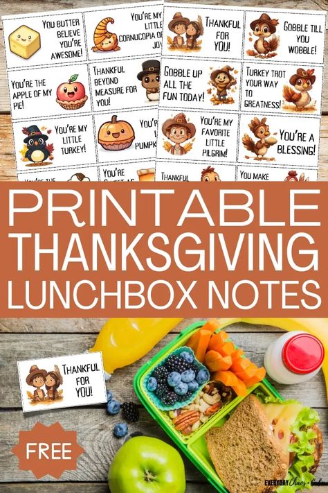 Free Printable Thanksgiving Lunch Box Notes Thanksgiving Lunch Box Notes, Free Printable Lunch Box Notes, Printable Lunch Notes, Lunch Box Notes For Kids, Creative School Lunches, Thankful Printable, Thanksgiving Lunch, Thanksgiving Word Search, Free Printable Thanksgiving