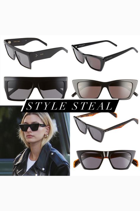 Hailey Bieber sunglasses Celine Sunglasses Cat Eye, Hailey Bieber Sunglasses, Celine Cat Eye Sunglasses, Cat Eye Look, Sunglasses Cat Eye, Celine Sunglasses, Biker Chic, Eye Look, Hailey Bieber