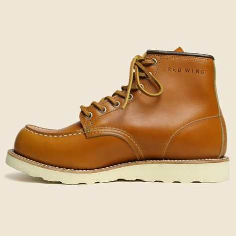 Brown Goodyear Welted Moc Toe Lace-up Boots, Rugged Menswear, Red Leather Moc Toe Boots, Red Wing Moc Toe Boots, Redwing Boots, Rugged Oiled Leather Lace-up Boots With Moc Toe, Irish Setter Boots, Working Boots, Red Wings Boots