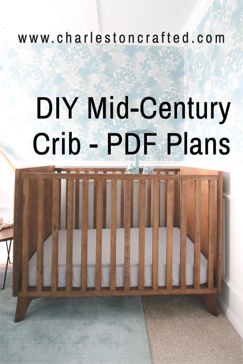 Check out these wonderful PDF printable woodworking plans on how to build this modern wooden baby crib! Crib Diy, Wooden Baby Crib, Crib Woodworking Plans, Printable Woodworking Plans, Kreg Jig Projects, Oval Crib, Baby Crib Diy, Crib Design, Wood Crib