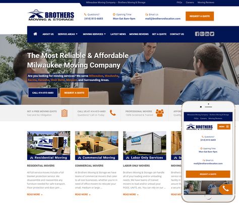 Moving Company Website Design - https://wwwebdesignstudios.com/project/moving-company-website-design-7/ Web Page Layout, Company Website Design, Online Website Design, Ui Ux Website, Social Media Marketing Instagram, Professional Movers, Web Design Studio, Web Ui Design