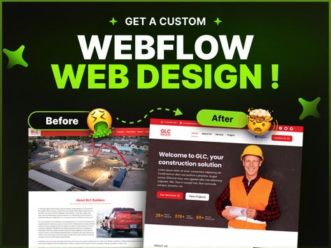 Webflow Web Design, Webflow Website, Website Ui Ux Design, Future Of Work, Kids Coloring Book, Website Redesign, Landing Page Design, Construction Company, Interior Design Firms