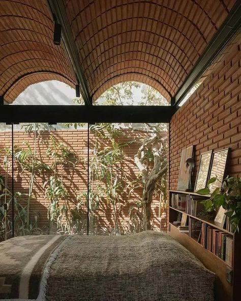 designboom magazine (@designboom) • Instagram photos and videos Brick Roof, Brick Arch, Brick Architecture, Natural Ventilation, Vaulted Ceiling, Concrete Wall, Vaulting, Contemporary Architecture, Open Air