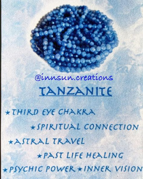 InnSun💎Crystal Mala Bracelets’s Instagram profile post: “Here is the information about Tanzanite. If you like the #tanzanite #bracelet in my previous post, you may be curious about #metaphysical…” Tanzanite Crystal Meaning, Crystals Properties, Chakra Meaning, Chakra Meanings, Tanzanite Crystal, Tanzanite Bracelet, Be Curious, Psychic Powers, Astral Travel