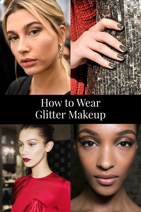 How to Wear Glitter Makeup Glitter Makeup Products, Glitter Mascara, Glitter Eyeliner, Loose Glitter, Glitter Eyes, Nude Lip, Glitter Eyeshadow, Glitter Makeup, Tan Skin