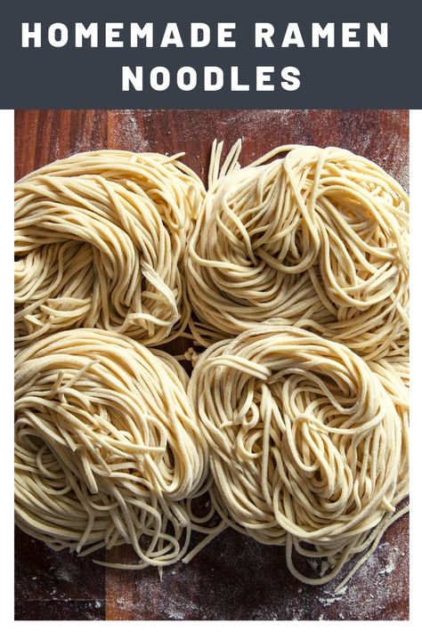 Homemade Ramen Noodles Recipe | Making good ramen noodles at home is a simple process, so long as you have a few key ingredients. Ramen Noodles Homemade, Ramen Noodle Pasta Recipes, Ramen Noodle Dough Recipes, Making Ramen Noodles, Home Made Ramen Noodles, Ramen Noodle Recipes Homemade, Ramen From Scratch, How To Make Noodles, Homemade Ramen Noodles