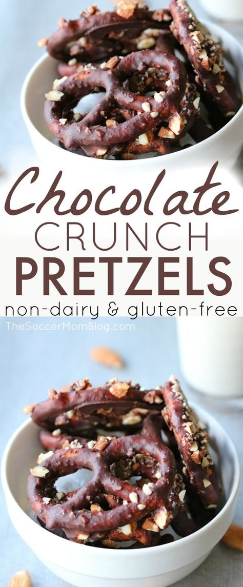 These Dairy & Gluten Free Chocolate Covered Pretzels are the perfect combination of sweet and salty to delight your taste buds — without the unhealthy ingredients in many pre-packaged snacks! Cheesecake Oreo, Easy Gluten Free Desserts, Homemade Snickers, Fall Baking Recipes, Packaged Snacks, Chocolate Crunch, Covered Pretzels, Cheesecake Desserts, Free Snacks