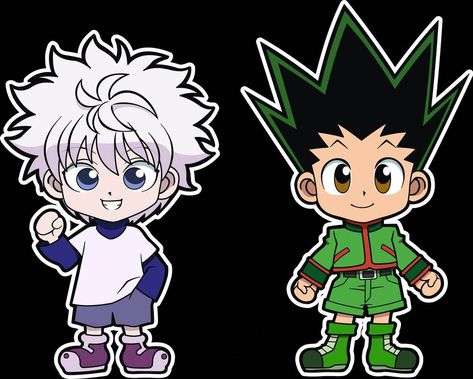 Gon And Killua, Hxh Characters, Hunter Anime, Dessin Adorable, Anime Stickers, Anime Tattoos, Drawing Skills, Cute Chibi, Hunter X Hunter