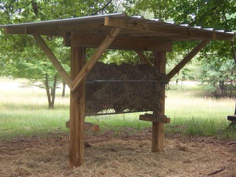 Do deer eat hay - Georgia Outdoor News Forum                                                                                                                                                                                 More Diy Covered Hay Feeder, Diy Covered Hay Feeder For Horses, Covered Hay Feeder For Horses, Covered Hay Feeder, Goat Hay Feeder, Hay Feeder For Horses, Cattle Feeder, Bale Of Hay, Horse Feeder