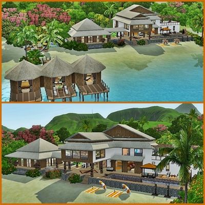 Tropical Asian Resort (NoCC) by saitouamy - The Exchange - Community - The Sims 3 Sims 3 Resort Ideas, Sims No Cc, Sims 3 Island Paradise, Sims 3 Generations, Around The Sims 4, 5 Star Resort, Sims Pets, Sims Houses, Sims Builds