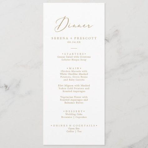 Summer Calligraphy, Rehearsal Dinner Menu, Wedding Drink Bar, Wedding Dinner Menu, Event Menu, Wedding Sweets, Elegant Wedding Reception, Gold Calligraphy, Wedding Place Settings