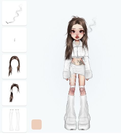 Everskies White Outfit, Animated Fashion, Bratz Inspired Outfits, Aesthetic Space, كريستيانو رونالدو, White Outfit, Virtual Fashion, Cute Fits, Stage Outfits