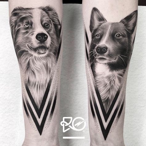 Pet Portrait Tattoo, Tattoo Stockholm, Dog Portrait Tattoo, Quarter Sleeve Tattoos, English Tattoo, Wolf Tattoo Sleeve, Tattoo Templates, Tattoo Kits, Tattoo On