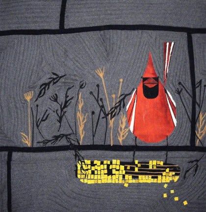 Kit’s Charley Harper art quilts for QAL – Quilting Charley Harper Cardinal, Charley Harper Quilt, Charley Harper Illustration, Charley Harper Birds, Charley Harper Art, Acorn Painting, Textile Painting, Knitting Diy, Painting Mixed Media