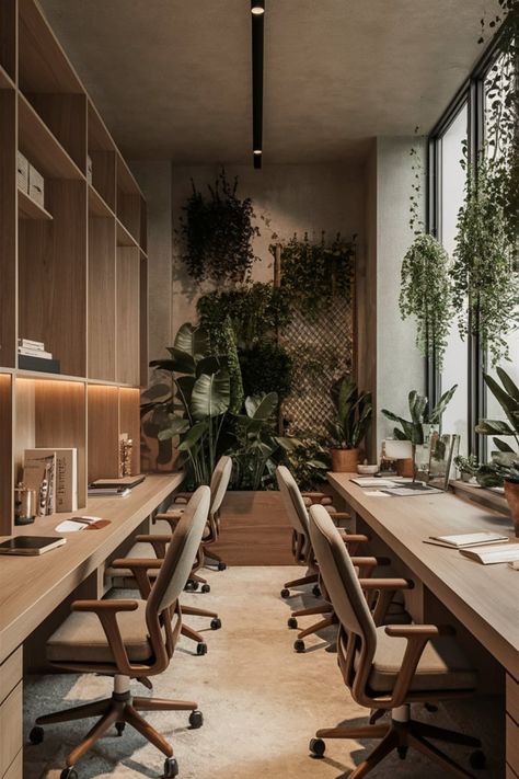 Create a bright, airy study space with earthy tones, minimalist furniture, and indoor plants. Natural light flows freely, connecting the room to the outdoors and fostering a serene atmosphere. #StudyRoomInspo #MinimalistDesign #NaturalLightLover #IndoorPlantsDecor #EarthyTones #NatureInspiredSpaces #BrightInteriors Earth Tone Office, Shelves Above Toilet, Natural Vibes, Shelves In Bedroom, Minimalist Furniture, Study Space, Study Office, Shelf Ideas, Kitchen Shelves