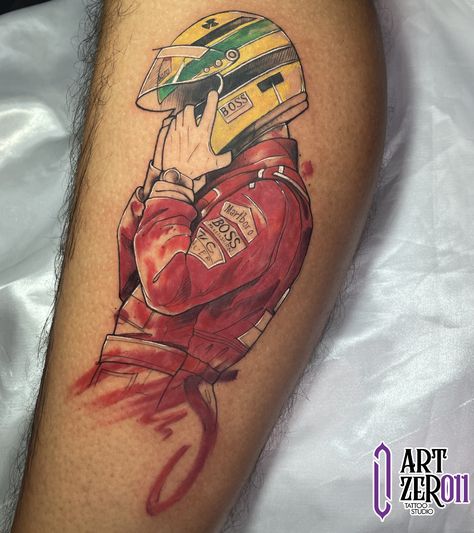 Ayrton Senna Tattoo, Dark Mark Tattoos, Around Arm Tattoo, Barber Tattoo, Tattoo 2024, Racing Tattoos, P Tattoo, Hand Doodles, Digital Marketing Design