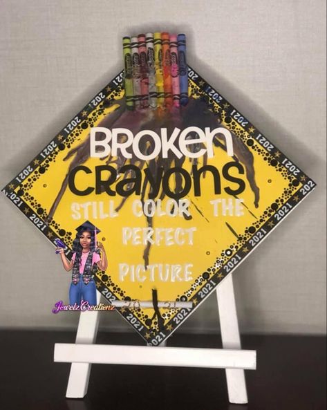 Grad Cap Topper, Broken Crayons Still Color, Grad Cap Designs, Broken Crayons, Grad Cap, Custom Items, Picture Perfect, Novelty Christmas, Christmas Ornaments