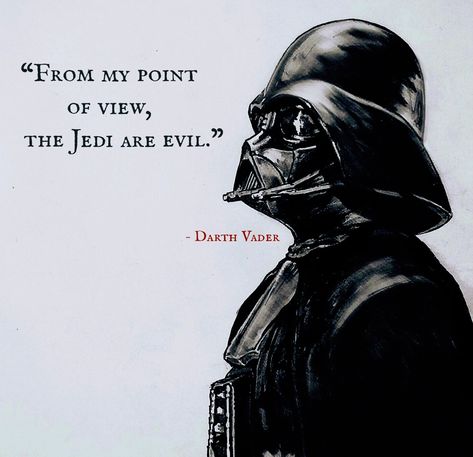 Darth Vader's quote about the Jedi being evil from his point of view | More interesting quotes in his profile Vader Wallpaper, Darth Vader Quotes, Darth Vader Wallpaper, Star Wars Quotes, Dark Side Star Wars, Hayden Christensen, Interesting Quotes, Star Wars Baby, Star Wars Darth Vader