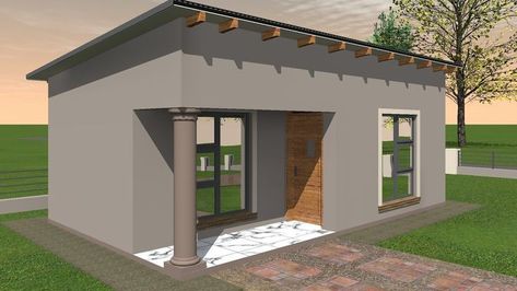 Round Pergola, House Pergola, Flat Roof House Designs, Round House Plans, House Plans South Africa, One Bedroom House, Flat Roof House, Affordable House Plans, My House Plans