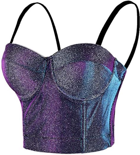 Bustier Top Outfits, Iridescent Purple, Purple Crop Top, Top Bra, Outfit Plan, Purple Outfits, Lace Bustier, Crop Top Bra, Basic Dress