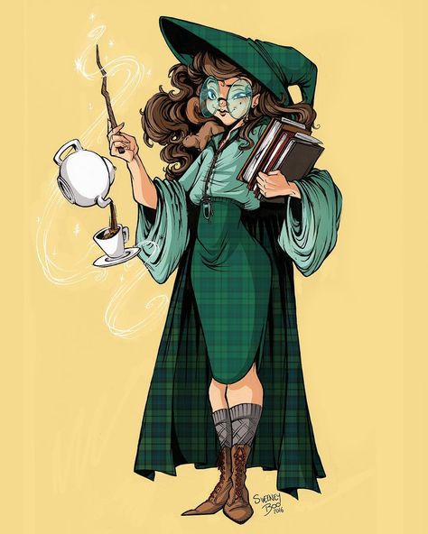 Miss Loreli Teapot Wizard School teacher. #illustration #sweeneyboo #wizard #witch #comics #montreal #inking #digitalart by sweeney_boo Magic Teacher Character Design, Teacher Character Design, Witch Teacher, Wizard Illustration, Sweeney Boo, Teacher Illustration, Witch School, Witch Photos, Witch Characters