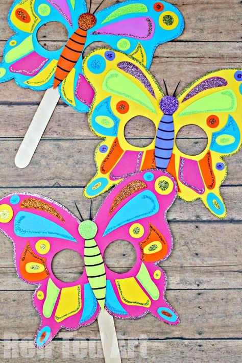 Preschool Butterfly, Butterfly Masquerade Mask, Butterfly Masquerade, Crafts Butterfly, How To Make Butterfly, Mask Printable, Butterflies Activities, Butterfly Project, Butterfly Mask