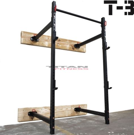 Gym Rack, Diy Workout, Folding Walls, Best Home Gym, Wall Mount Rack, Squat Rack, Strength Training Equipment, Pull Up Bar, Garage Plans