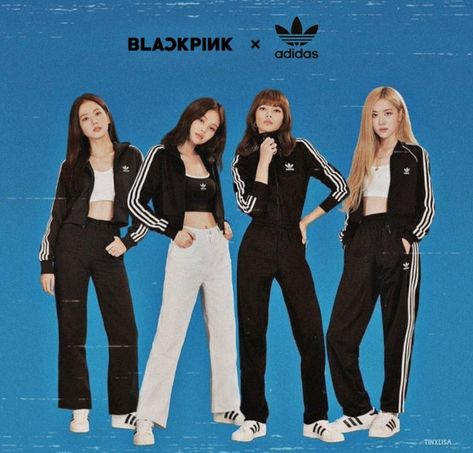 Blackpink Adidas, Meme Shirts, Lisa Lalisa, Adidas Outfit, Jennie Lisa, Pink Adidas, Kpop Fashion Outfits, Blackpink Photos, Black Pink Kpop