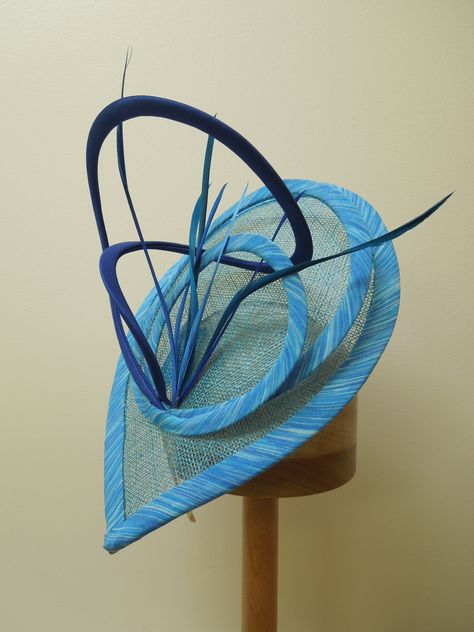 Types Of Hats For Women, Hats Design, Blue Fascinator, Large Brim Hat, Hat Art, Day At The Races, Orange Hats, Fascinator Hat, Fascinator Hats