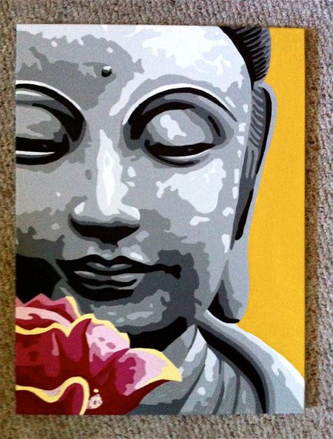 Buddha With Lotus, Painting Of Buddha, Wpap Art, Buddha Art Painting, Buddha Painting, Female Art Painting, Indian Folk Art, Pop Art Painting, Indian Art Paintings