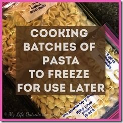 #BatchCooking and freezing #Pasta Freezing Pasta, Freezing Cooked Pasta, Cooking Pasta, Frozen Pasta, Cooked Pasta, Meal Kit, Fresh Pasta, Batch Cooking, Menu Planning