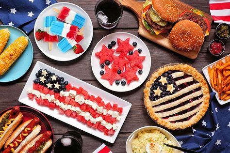 Celebrate‌ the‌ 4th‌ of‌ July‌ with‌ these‌ red,‌ white,‌ and‌ blue‌ recipes.‌ Fourth Of July Food, Campfire Food, Meal Deal, 4th Of July Party, July Party, Food Themes, Special Recipes, Safety Tips, Traditional Food