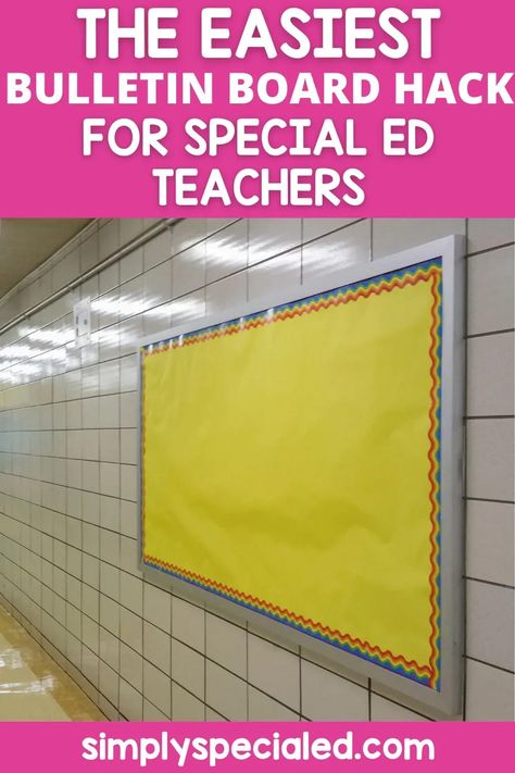 Do you loathe putting together your special education bulletin boards? Check out my favorite bulletin board hacks here. See how I use visual crafts with my special ed students to create a fun classroom bulletin board, while still working on fine motor skills and art skills. Get everything you need for this visual craft for kids including visual directions, material checklist, craft sentence and sequencing worksheets. Then see how you can display students' work with the final bulletin board. Sped Bulletin Board Ideas, Special Education Bulletin Board Ideas, Special Ed Bulletin Board Ideas, Special Education Bulletin Boards, Easy Bulletin Boards, Bulletin Board Paper, High School Special Education, Cooking In The Classroom, Sequencing Worksheets