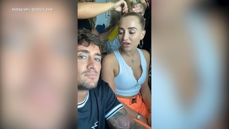 Georgia Harrison calls Stephen Bear the ‘biggest c**t’ as they reunite #GeorgiaHarrison #StephenBear The Bear Carmy Syd, Stephen Bear, Rockafire Explosion Beach Bear, Georgia Harrison, George Harrison And Olivia Arias, California Grizzly Bear, Geordie Shore, Bad Person, Love Island