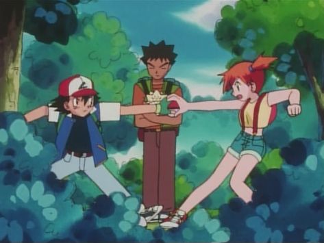 Pokemon Aesthetic 90s, Ash Misty Brock, Pokemon Misty, Ash Misty, Pokemon Ash And Misty, Pokemon Show, Misty From Pokemon, Pokemon Original, Pokemon Gym Leaders