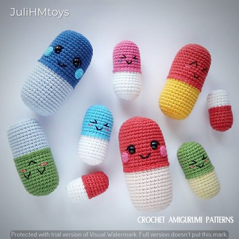 Free Crochet Patterns: Simple Amigurumi Creations for Everyone All Types Of Eyes, Cute Crochet Amigurumi, Pattern Language, Crochet Unique, Cute Amigurumi, Crochet Monsters, Crochet Mushroom, Handmade Plushies, Blue Pill