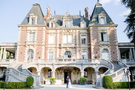 Chateau Bouffemont Wedding, Wedding Venue France, French Fairy Tales, Chateau House, French Chateau Wedding, Small Castles, Castle Home, French Wedding Style, Beautiful White Dresses